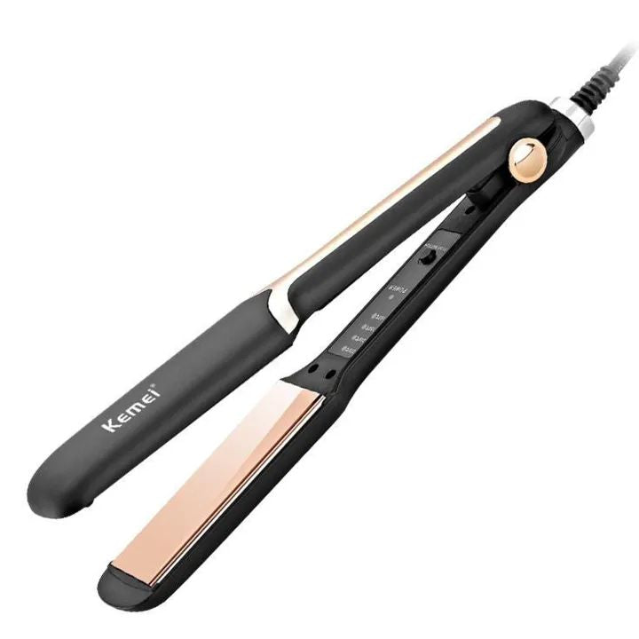 KEMEI KM-458 Professional Electric Hair Straightener Iron Styler New Electronic Hairstyling Tool Best Beauty Set Rod For Women Portable Ceramic Fast Warm Up Straightening Flat Iron