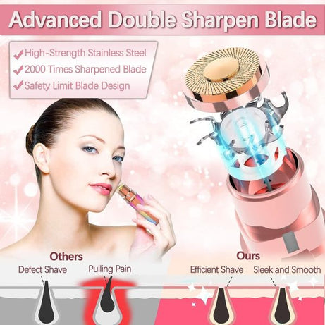 2 In 1 Electric Eyebrow Trimmer & Painless Hair Remover Shaver For Women (rechargeable)