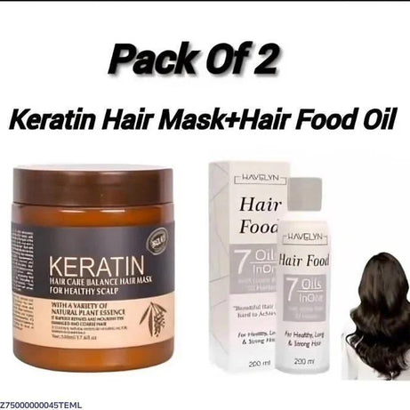 2 in 1 Hair Care Deal: Nourishing Hair Oil & Revitalizing Hair Mask - Pack of 2