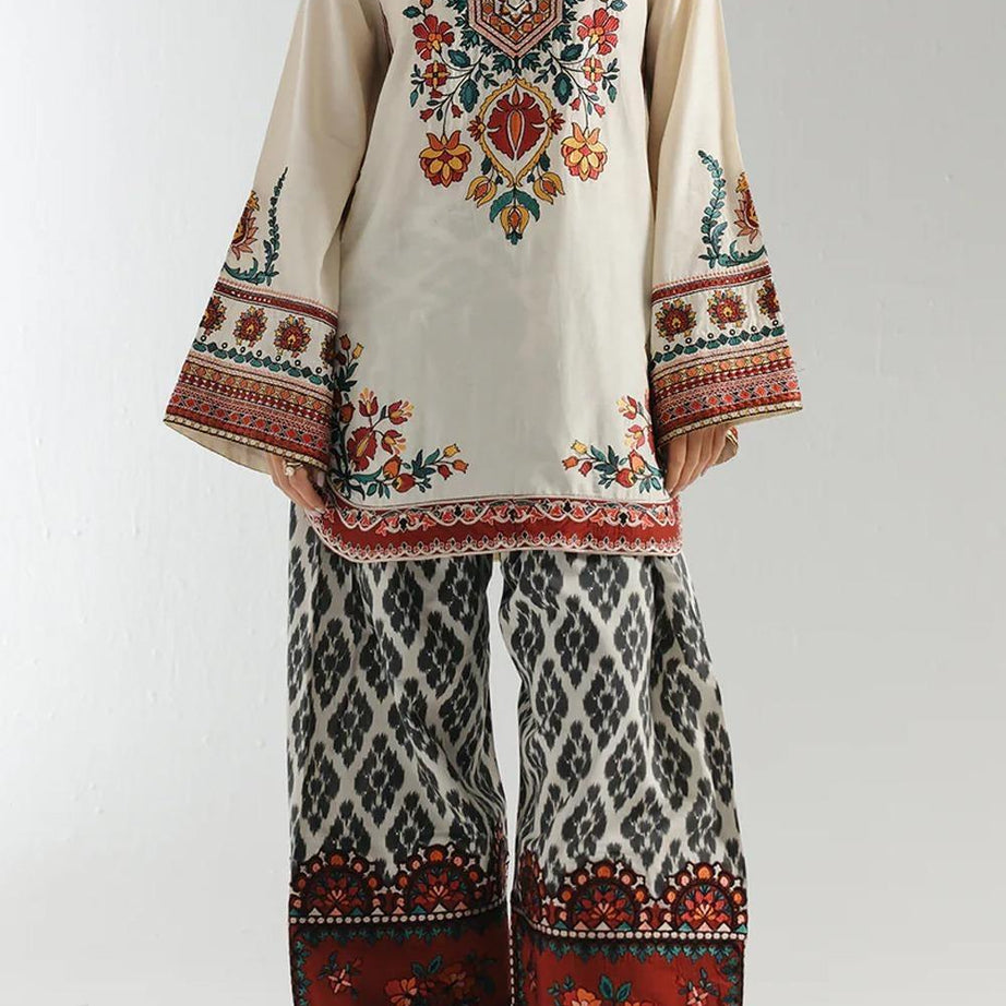 Stylish Women's Stitched Shirt and Trouser Set - 2 Pcs Printed Ensemble