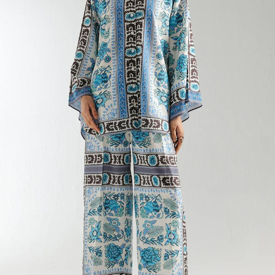 Stylish Printed Shirt and Trouser Set - 2 Pcs